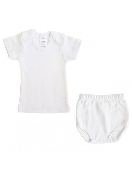 White Interlock T- Shirt & Panty Set