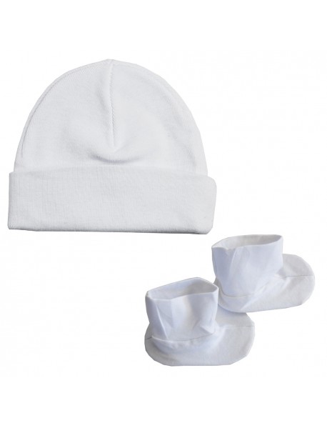 Cap & Bootie Set - White