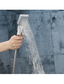 Square Hand Shower Head Hand-held Spray Mixer Set Head & Hose & Bracket Kits Bathroom