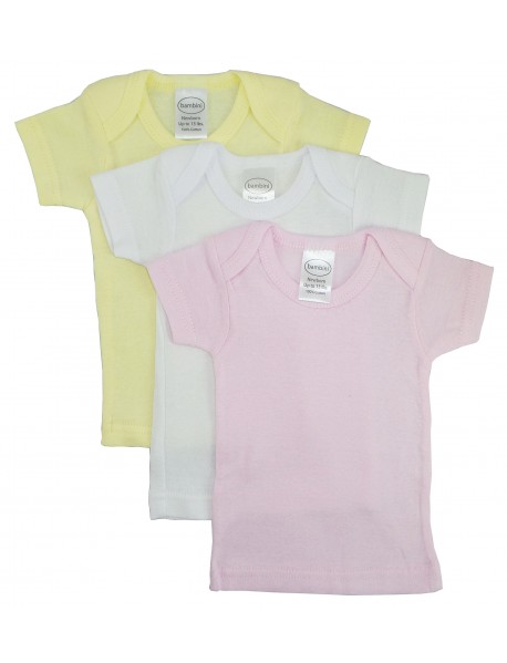 Girls Pastel Variety Short Sleeve Lap T-shirts - 3 Pack