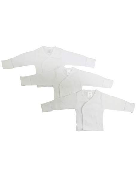 Long Sleeve Side Snap With Mittens - 3 Pack