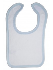 White Terry Bib with Blue Trim