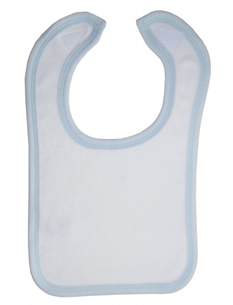 White Terry Bib with Blue Trim