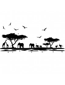 African Elephant Animals Wall Stickers Black Mural Home Decal Removable Art Vinyl Room Decor DIY