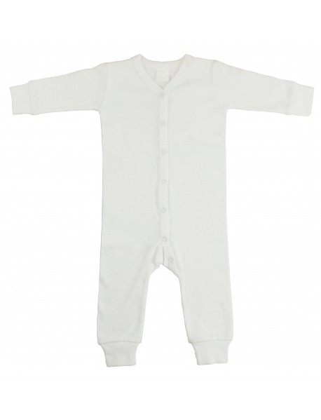 Interlock White Union Suit Long Johns