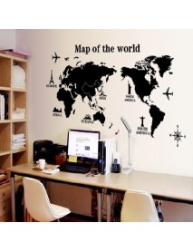 Removable Poster Letter World Map 3D Art Decor Vinyl Wall Sticker Living Room Office Decorations