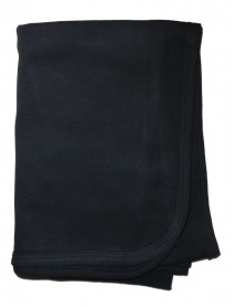 Black Interlock Receiving Blanket