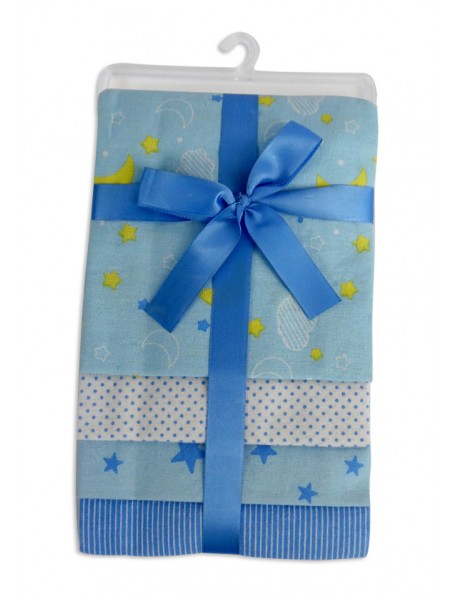 Blue Four Pack Receiving Blanket - 4 Pack 