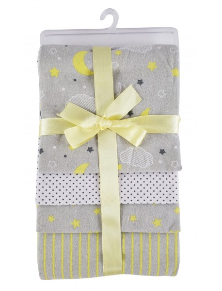 Yellow Flannel Receiving Blanket - 4 Pack 