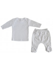 White Interlock Long Two Piece Set