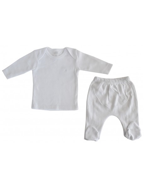 White Interlock Long Two Piece Set