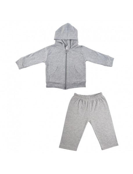 Heather Grey Interlock Sweat Pants and Hoodie Set
