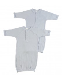 Preemie Solid Blue Gown - 2 Pack