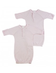 Preemie Solid Pink Gown - 2 Pack