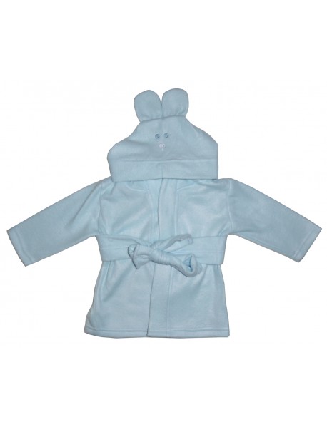Fleece Robe With Hoodie Blue