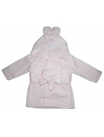 Fleece Robe With Hoodie Pink