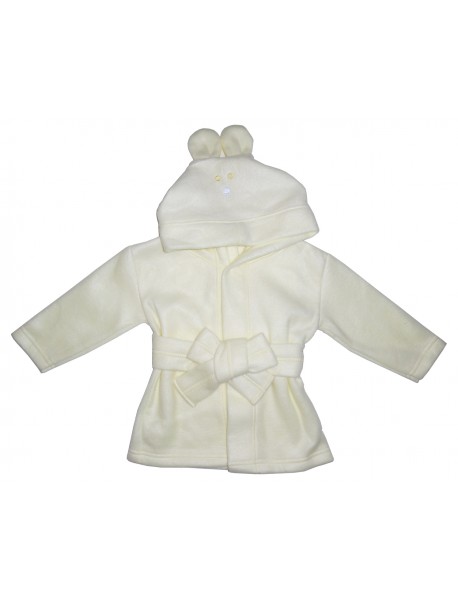 Fleece Robe With Hoodie Yellow