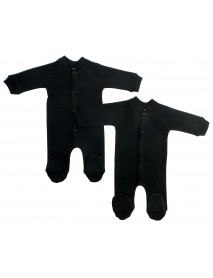 Black Interlock Sleep & Play (Pack of 2)
