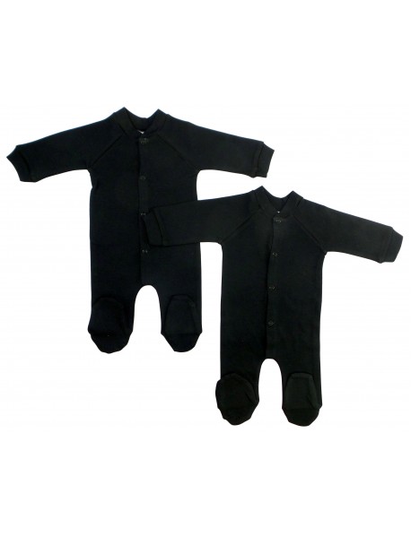 Black Interlock Sleep & Play (Pack of 2)