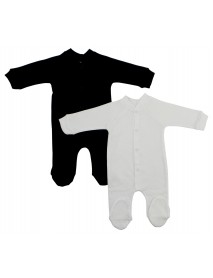 Interlock Black and White Closed-toe Sleep & Play (Pack of 2)