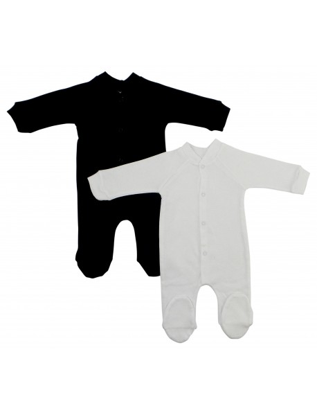 Interlock Black and White Closed-toe Sleep & Play (Pack of 2)