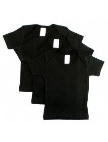 Black Short Sleeve Lap Shirt (Pack of 3)