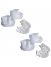 Infant Booties & Mitten Set White (Pack of 2)