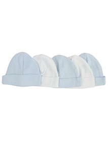 Blue & White Baby Caps (Pack of 5)