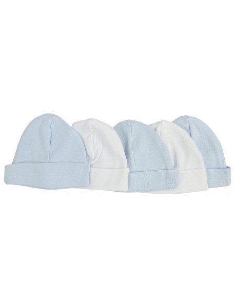 Blue & White Baby Caps (Pack of 5)