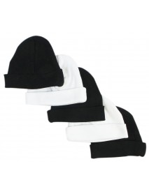 Black & White Baby Caps (Pack of 5)