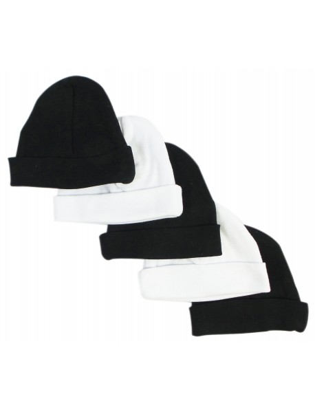 Black & White Baby Caps (Pack of 5)