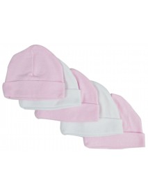 Pink & White Baby Caps (Pack of 5)
