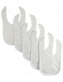 Solid White Bib (Pack of 5)