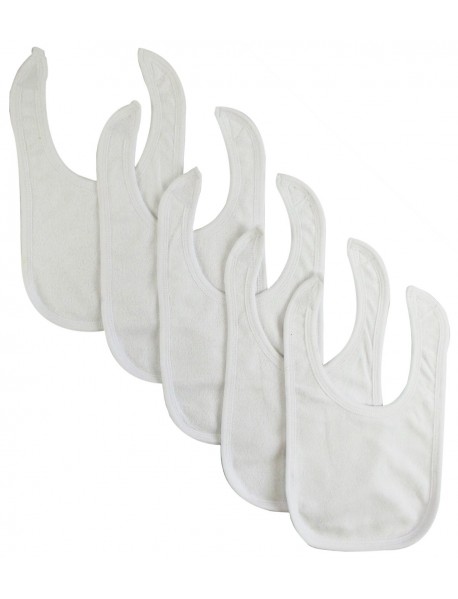 Solid White Bib (Pack of 5)