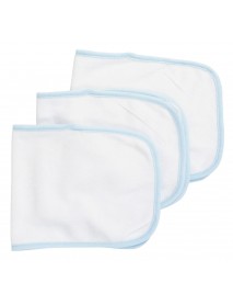 Baby Burpcloth With Blue Trim (Pack of 3)