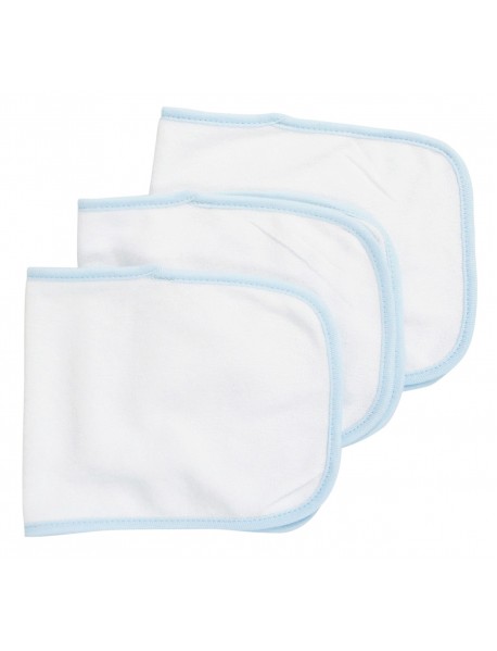 Baby Burpcloth With Blue Trim (Pack of 3)
