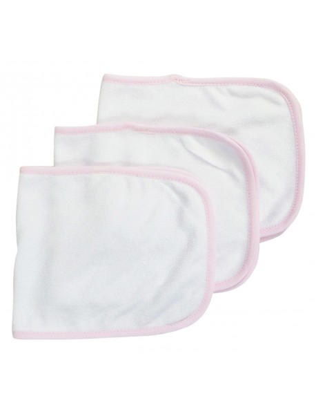 Baby Burpcloth With Pink Trim (Pack of 3)