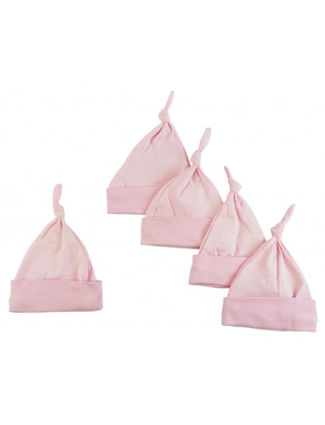 Pink Knotted Baby Cap (Pack of 5)