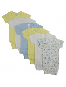 Printed Pastel Boys Short Sleeve 6 Pack