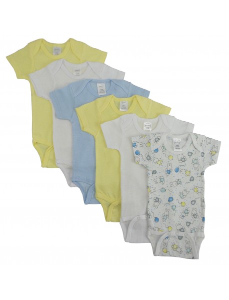 Printed Pastel Boys Short Sleeve 6 Pack