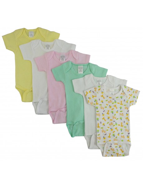 Pastel Girls Short Sleeve 6 Pack