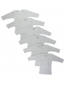 White Long Sleeve Lap T-shirts  6 Pack