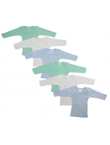 Boys Pastel Variety Long Sleeve Lap T-shirts  6 Pack