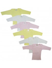 Girls Pastel Variety Long Sleeve Lap T-shirts  6 Pack