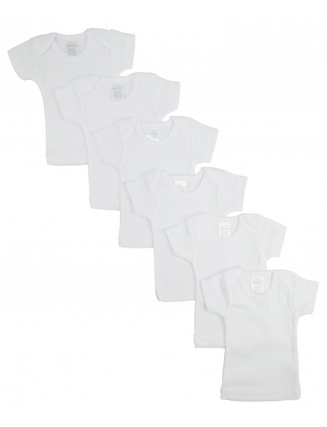 White Short Sleeve Lap Tee  6 Pack