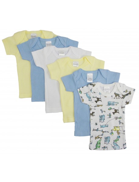 Boys Pastel Variety Short Sleeve Lap T-shirts 6 Pack
