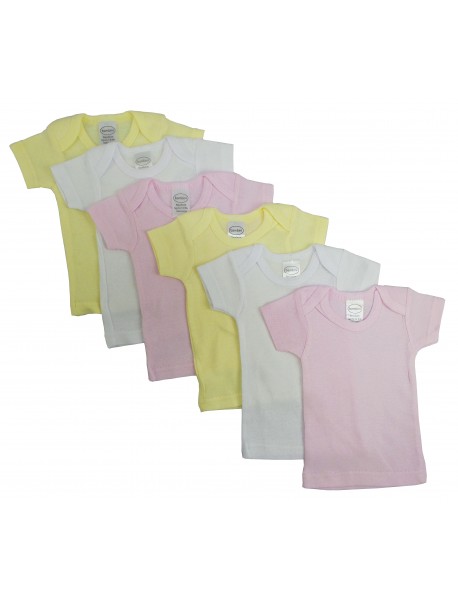Girls Pastel Variety Short Sleeve Lap T-shirts 6 Pack