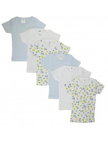 Girls Pastel Variety Short Sleeve Lap T-shirts 6 Pack