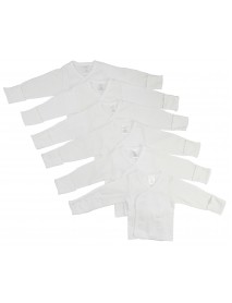 Long Sleeve Side Snap With Mittens 6 Pack