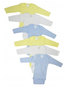 Boys Pastel Long Sleeve Onezie 6 Pack